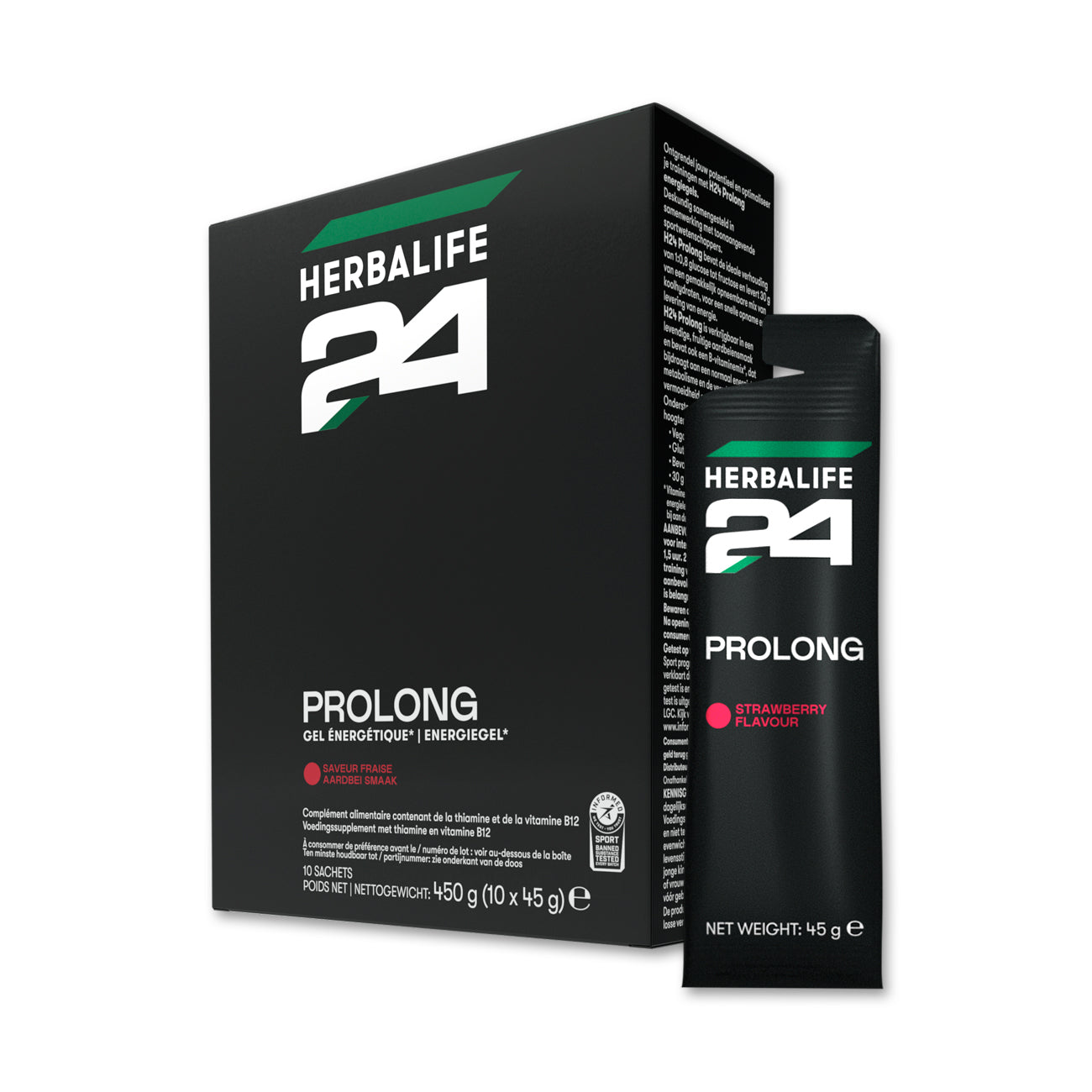 Herbalife H24 Gels énergétiques Prolong Saveur Fraise 10 sachets