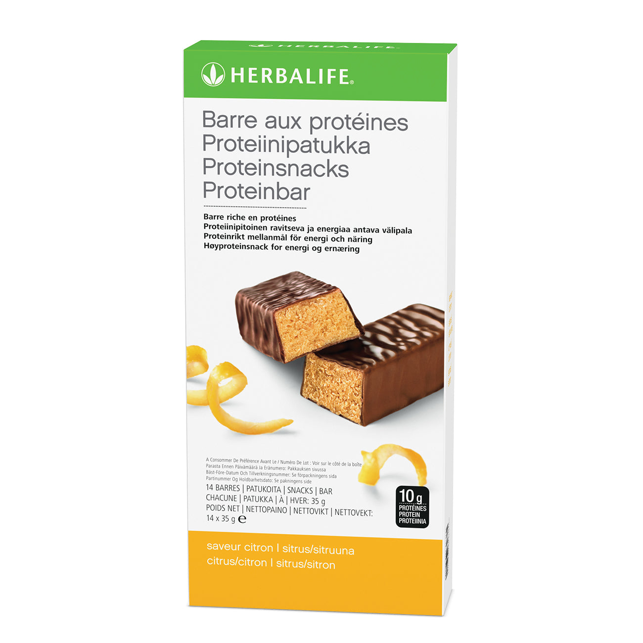 Herbalife Barres aux Protéines Citron 14 barres de 35 G