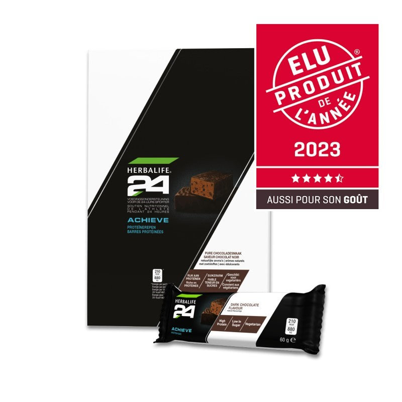 Herbalife H24 Barres protéinées Achieve Chocolat noir 6 barres de chacune 60G