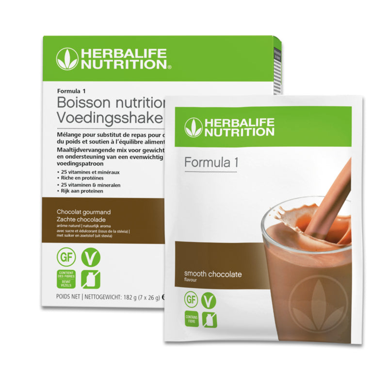Herbalife Formula 1 Sachets de nouvelle génération Boisson Nutritionnelle Chocolat gourmand lot de 7 sachets de 26 G