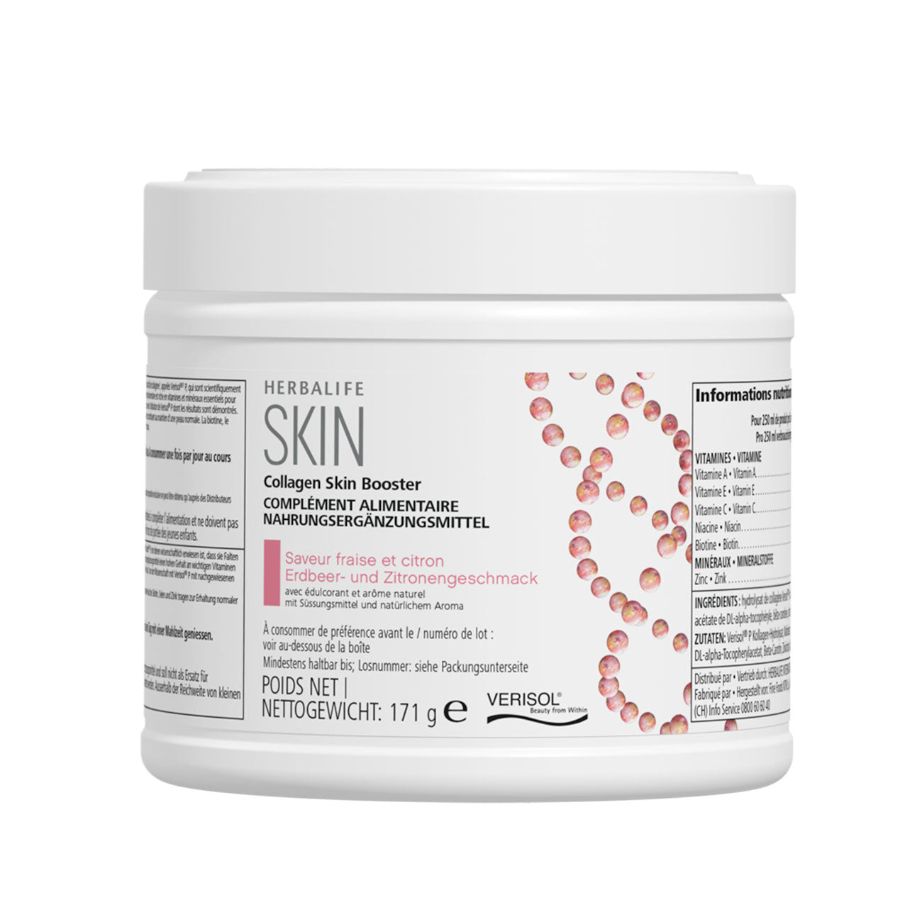 Herbalife Skin Collagen Booster fraise et citron 171 G
