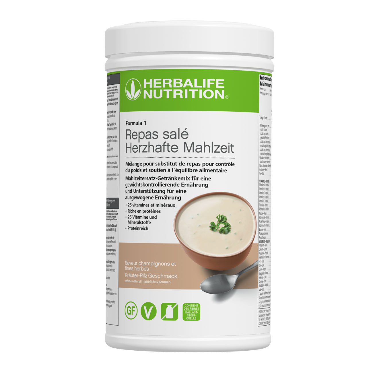 Herbalife Formula 1 Repas salé Saveur champignons et fines herbes 550 G