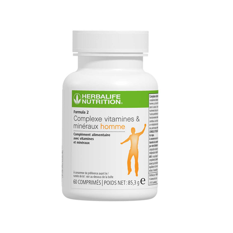 Herbalife Formula 2 Complexe vitamines et minéraux homme 60 comprimés – 85. 3 G