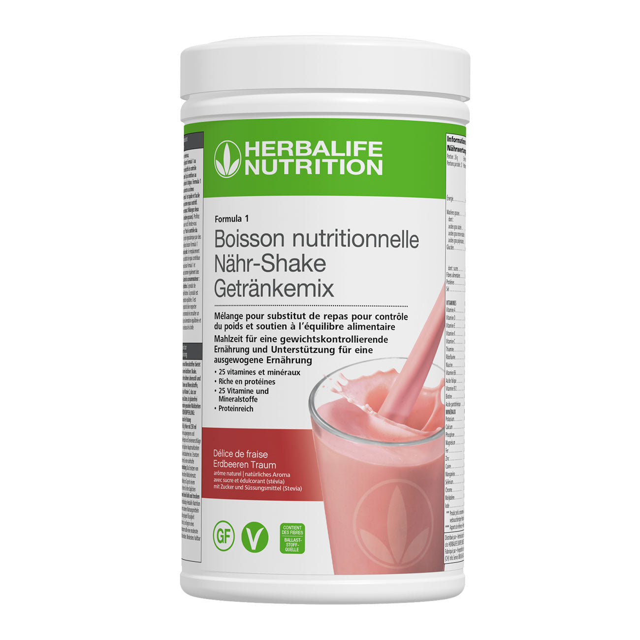 Herbalife Formula 1 Nouvelle génération Boisson Nutritionnelle Délice de fraise 550 G