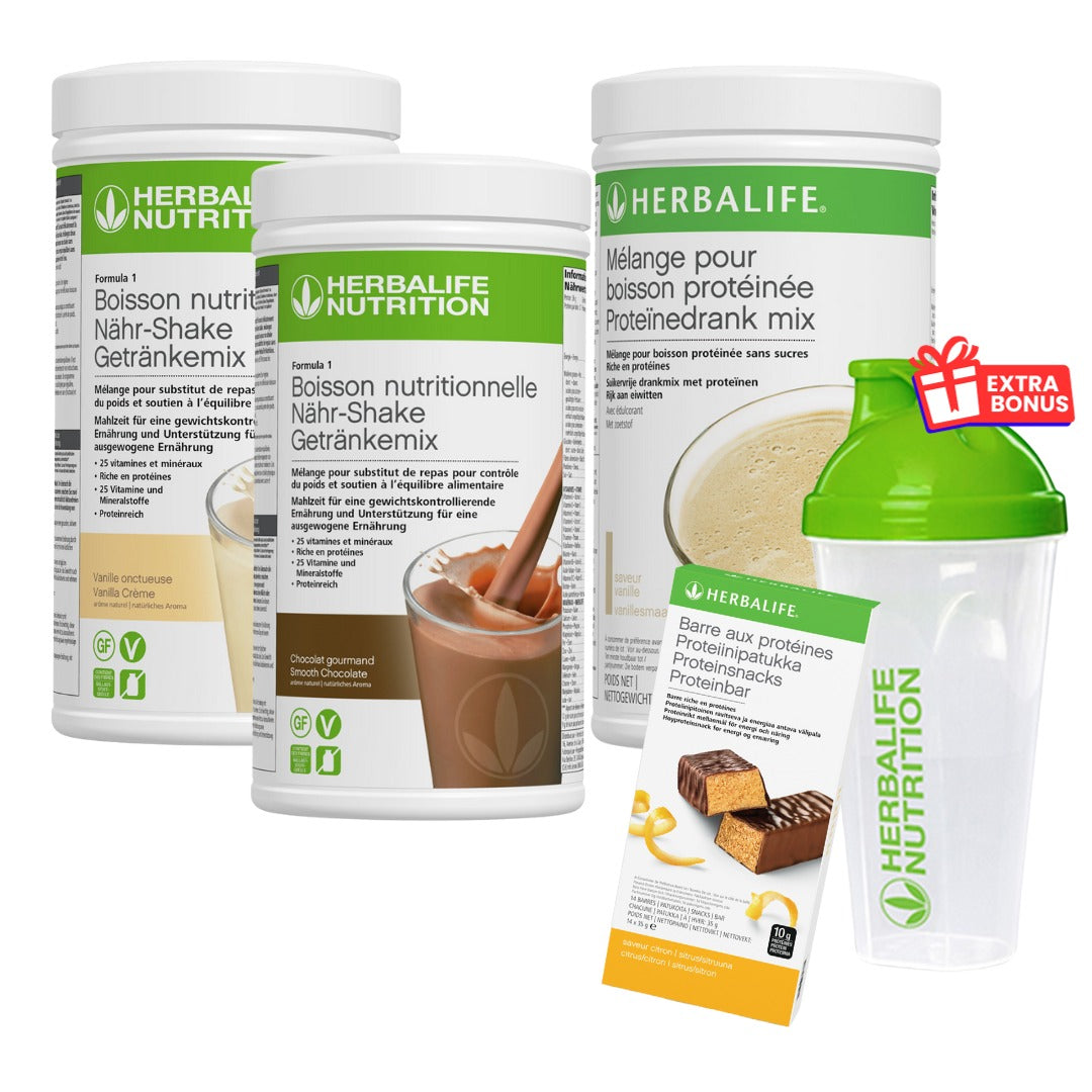Herbalife Formula 1 2 Nouvelle génération,Barres aux Protéines,Mélange pour boisson protéinée Vanille, Shaker